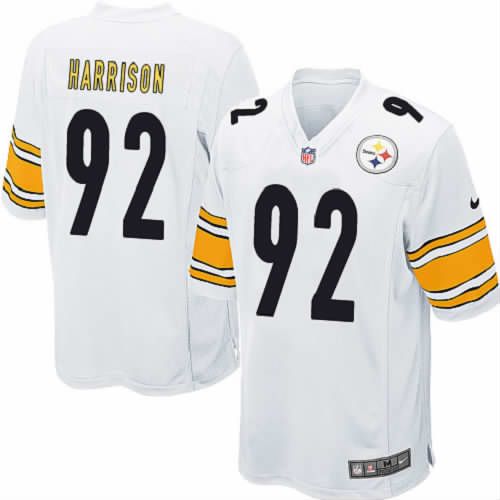 Men Pittsburgh Steelers 92 Harrison Nike White Game NFL Jersey